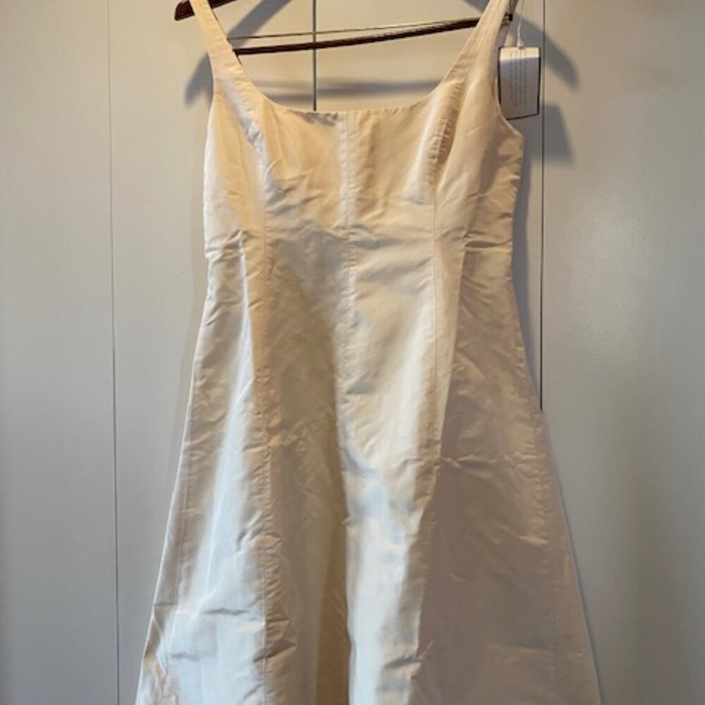 NWT J. Crew Fit & Flare Dress Size 12 Gorgeous 100% Silk Ivory Elegant Dress